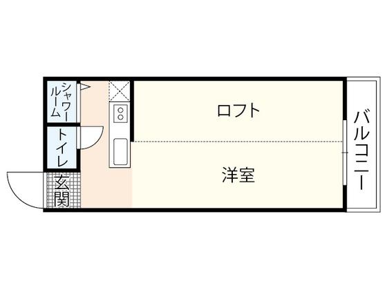 コイウエシールド(ワンルーム/2階)の間取り写真