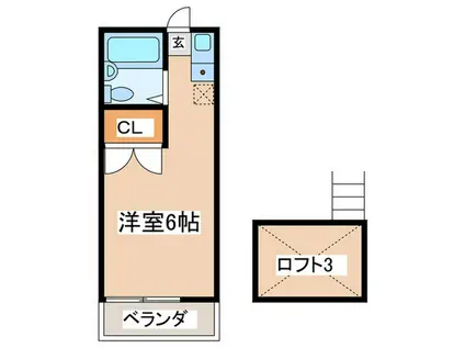 JOY128(ワンルーム/2階)の間取り写真