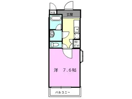 エタニティコートI番館(1K/2階)の間取り写真