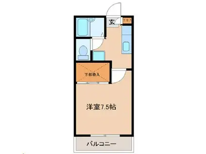 コンフォート東仙台(1K/1階)の間取り写真