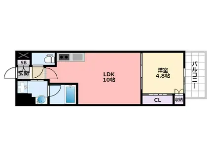 ヴィオラ西宮(1LDK/6階)の間取り写真
