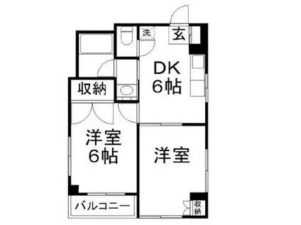 ドエールヒルズ(2DK/3階)の間取り写真