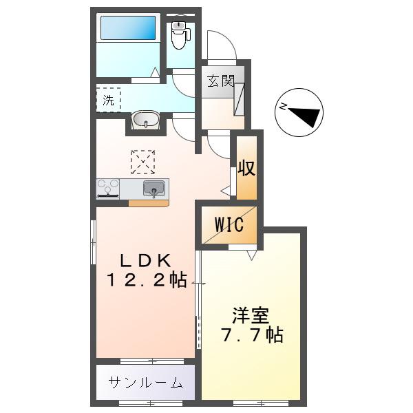 サンヴェール(1LDK/1階)の間取り写真