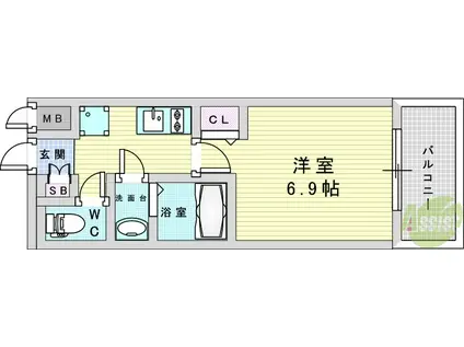 MELDIA CREST OSAKA ノース(1K/7階)の間取り写真