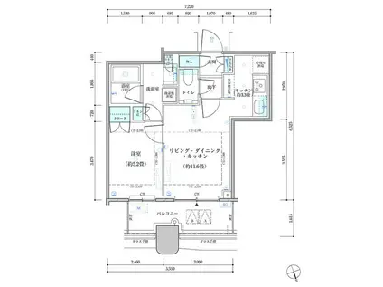 パークタワー勝どき サウス棟(1LDK/18階)の間取り写真