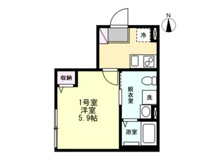 ベイルームシティ本厚木(1K/3階)の間取り写真