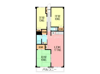 セピアレジデンスI(3LDK/4階)の間取り写真