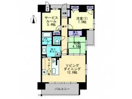 アルファステイツ福山駅前II(2SLDK/10階)の間取り写真