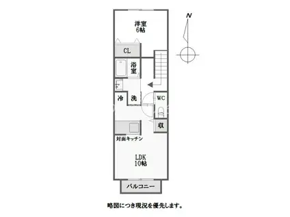 エスペランサ翔(1LDK/2階)の間取り写真