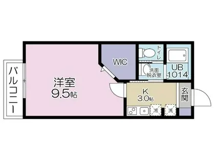 Kメゾン(1K/2階)の間取り写真