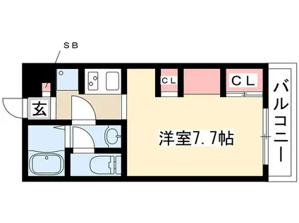 DOUBLE TREE 御器所(1K/2階)の間取り写真