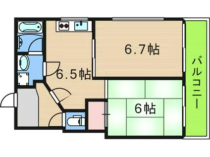 エトワールミサキ(2DK/4階)の間取り写真