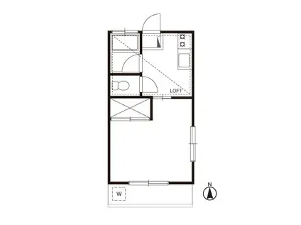 ムーンロータス(1K/2階)の間取り写真