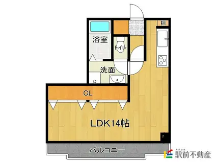 IK北口ビル(ワンルーム/5階)の間取り写真