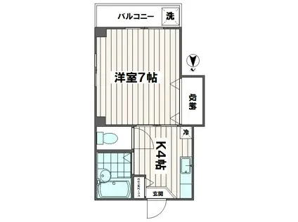 メゾン・ド・エチュード(1K/2階)の間取り写真