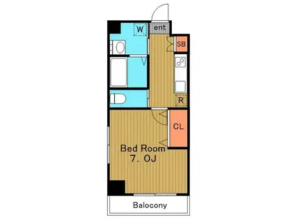 ターンエー(1K/4階)の間取り写真
