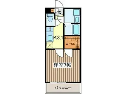 マインドフィールド新座駅南(1K/1階)の間取り写真