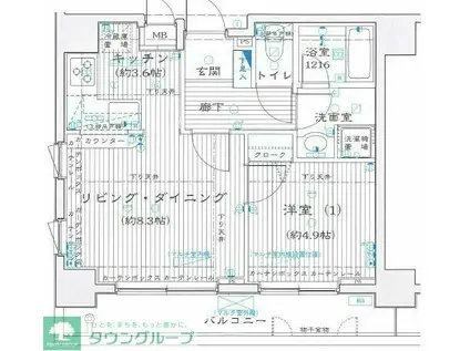 ランドステージお茶の水(1LDK/2階)の間取り写真