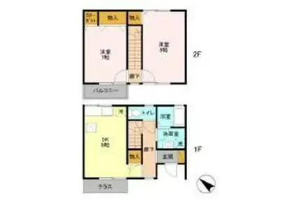 グランメゾン(2DK/1階)の間取り写真