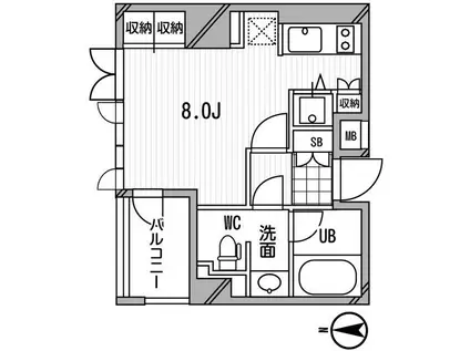アーデン木場(ワンルーム/7階)の間取り写真