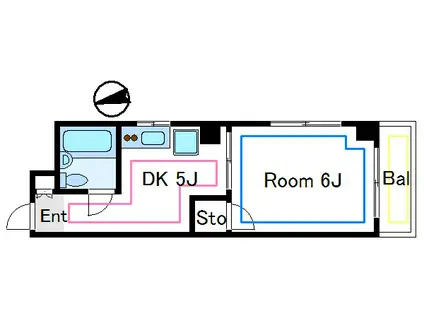 白浜ビル(1DK/2階)の間取り写真