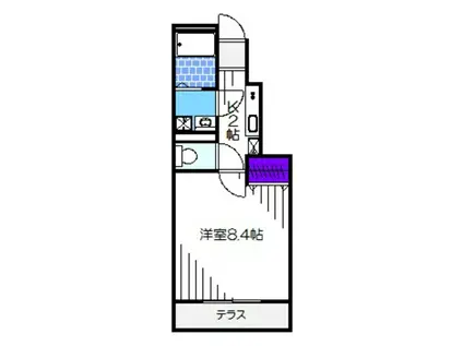 アスピリアヴィータ大美野(1K/2階)の間取り写真