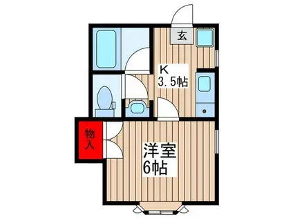 ハイツ領家(1K/3階)の間取り写真