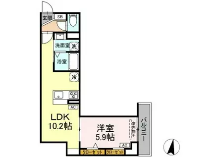 グラナーデ堤通(1LDK/3階)の間取り写真
