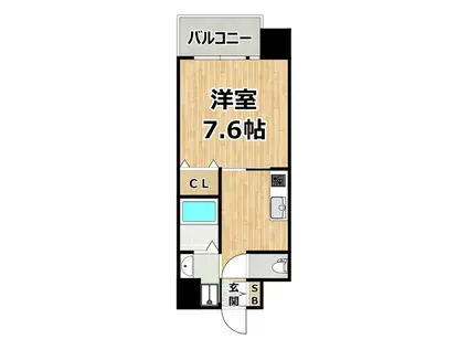 アール大阪リュクス(1K/2階)の間取り写真