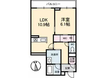 フェリシエール(1LDK/3階)の間取り写真
