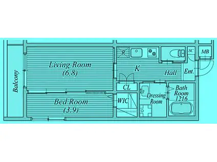 エクセレントシティ小岩ステーシア(1LDK/2階)の間取り写真