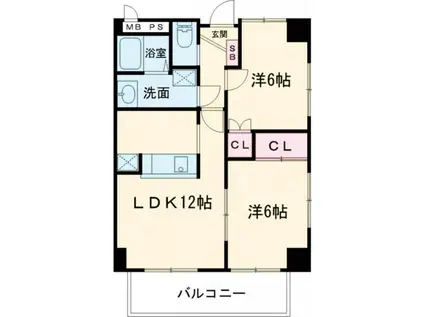 近鉄名古屋線 近鉄弥富駅 徒歩12分 5階建 築27年(2LDK/3階)の間取り写真