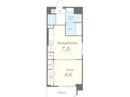 SKYLAGUNA(1DK/3階)の間取り写真