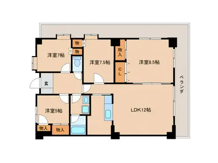 アーバン・エス(4LDK/4階)の間取り写真