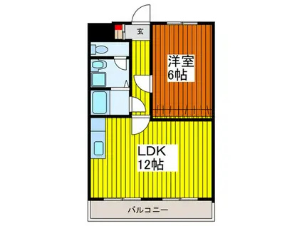 メゾン・ベルジュ(1LDK/3階)の間取り写真