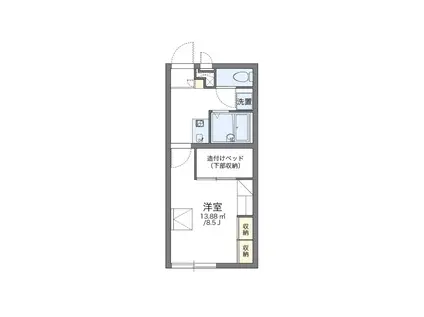 レオパレスブリリアント(1K/2階)の間取り写真