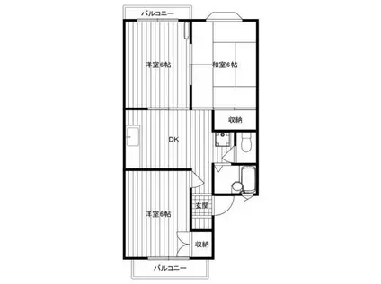 ヴィラ竹林II(3DK/2階)の間取り写真