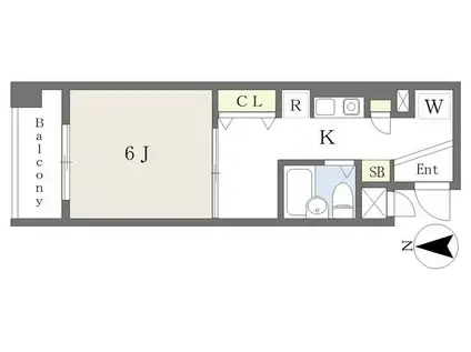 ファインコート護国寺(1K/2階)の間取り写真