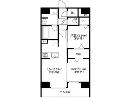 MODERN PALAZZO サウス薬院(2LDK/6階)の間取り写真