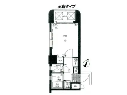 ダイナコート六本松II(1K/2階)の間取り写真