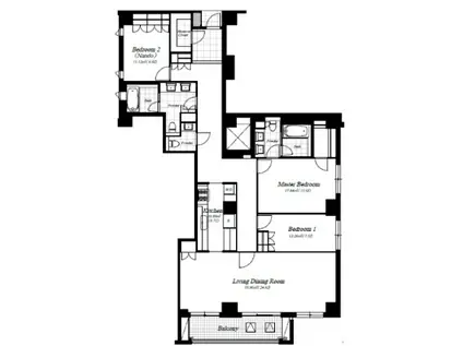 麻布第一マンションズ(3LDK/4階)の間取り写真