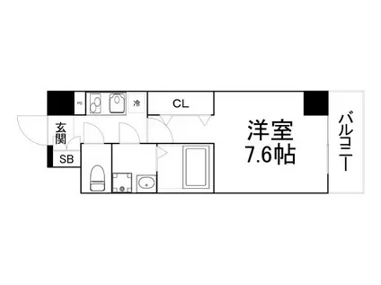 エグゼ大阪城(1K/11階)の間取り写真