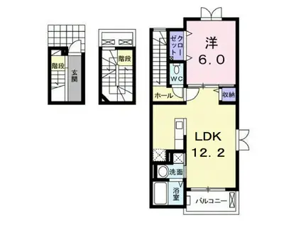 アドラブール(1LDK/3階)の間取り写真