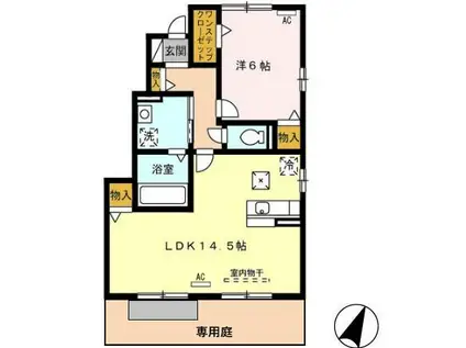 BEEHOUSE(1LDK/1階)の間取り写真