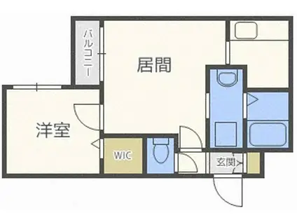 アメニティスペースS15(1LDK/2階)の間取り写真