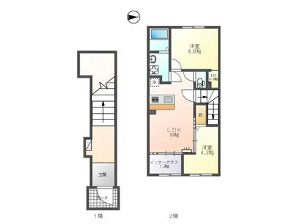 M`Sコート(2LDK/2階)の間取り写真