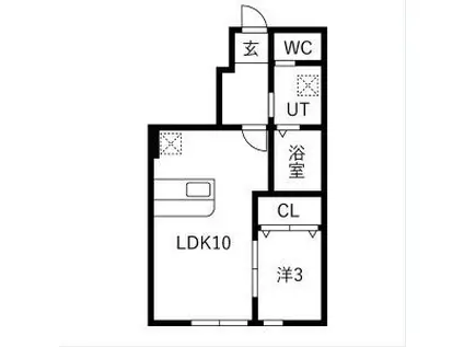 グラージアス(1LDK/1階)の間取り写真