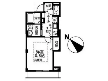 ブライトコートK(1K/1階)の間取り写真