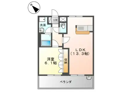 水島臨海鉄道 弥生駅 徒歩14分 2階建 築20年(1LDK/2階)の間取り写真