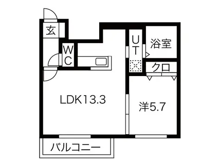クラス・エヌ(1LDK/3階)の間取り写真